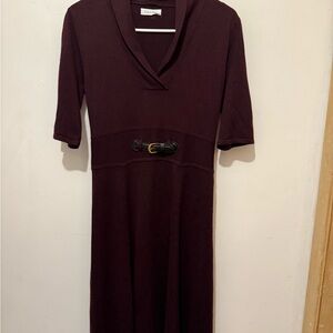 Calvin Klein Deep Burgundy Midi Dress